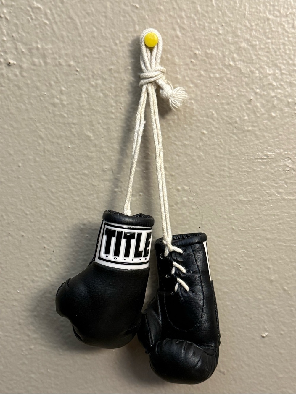 Title Boxing 3.5" Authentic Detailed Mini Lace Up Gloves Black White Logo
